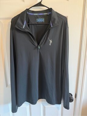 William Murray Golf Men’s Black Quarter-Zip Pullover with Small Logo